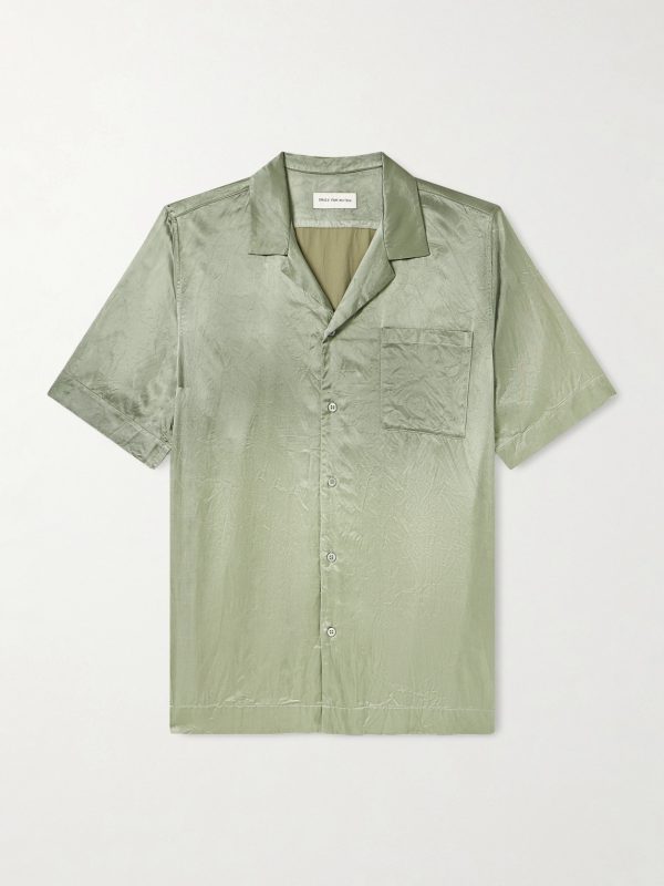 Camp-Collar Satin-Twill Shirt Camp-Collar Satin-Twill Shirt