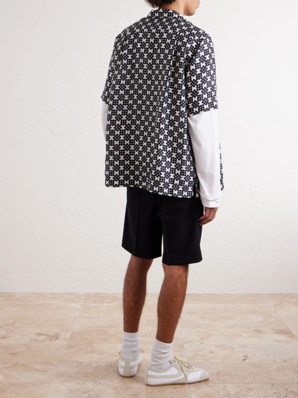 Straight-Leg Cotton and Wool-Blend Shorts - BK Straight-Leg Cotton and Wool-Blend Shorts - BK