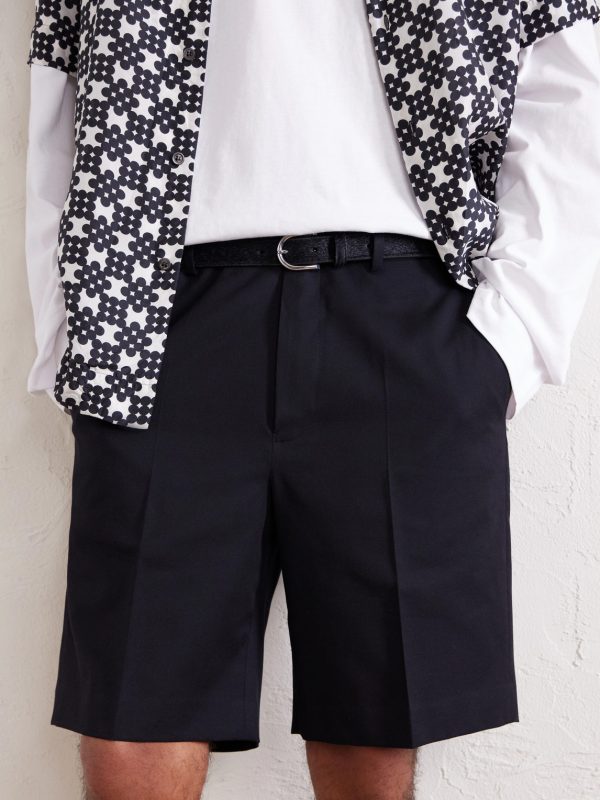 Straight-Leg Cotton and Wool-Blend Shorts - CU Straight-Leg Cotton and Wool-Blend Shorts - CU