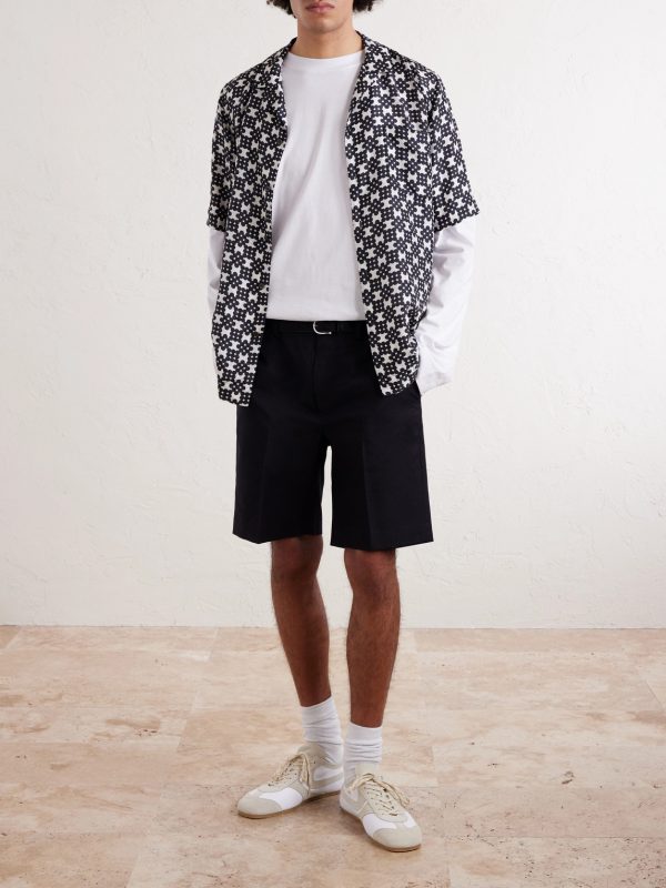 Straight-Leg Cotton and Wool-Blend Shorts - OU Straight-Leg Cotton and Wool-Blend Shorts - OU