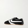 Leather-Trimmed Suede Sneakers - BK Leather-Trimmed Suede Sneakers - BK