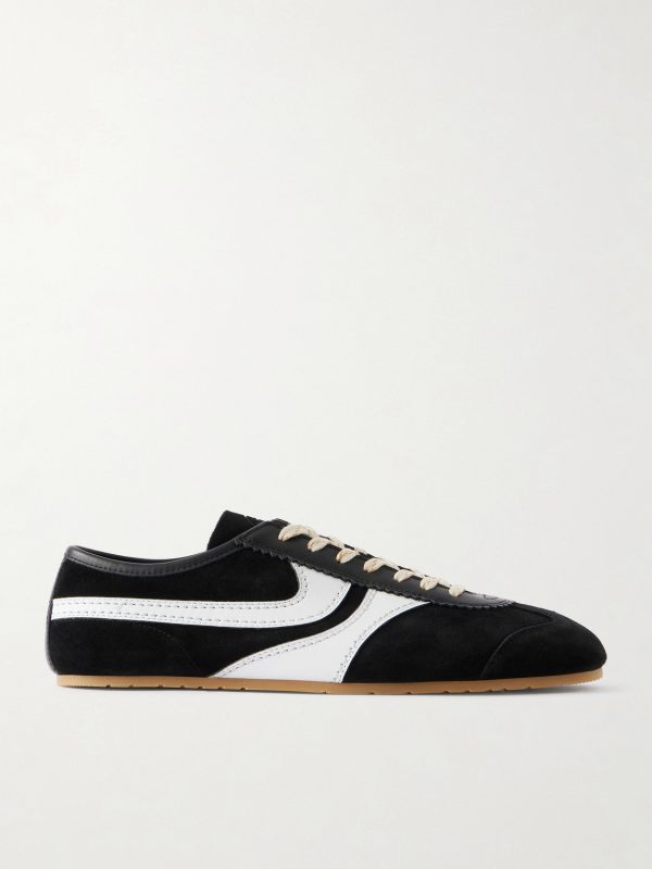 Leather-Trimmed Suede Sneakers Leather-Trimmed Suede Sneakers