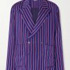 Double-Breasted Striped Twill Blazer Double-Breasted Striped Twill Blazer