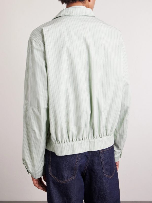 Striped Cotton Blouson Jacket - BK Striped Cotton Blouson Jacket - BK