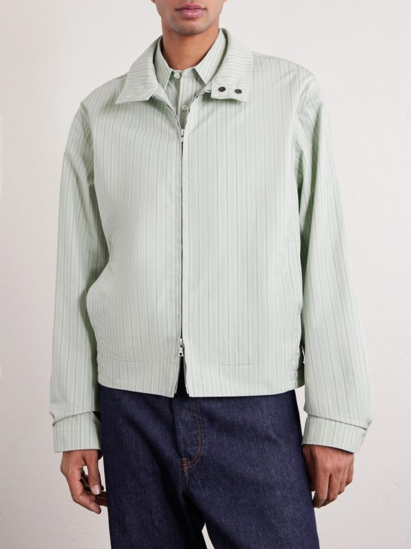 Striped Cotton Blouson Jacket - FR Striped Cotton Blouson Jacket - FR