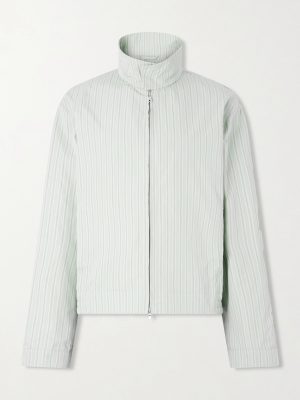 Striped Cotton Blouson Jacket