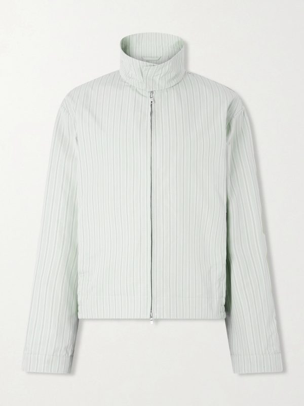 Striped Cotton Blouson Jacket Striped Cotton Blouson Jacket