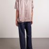 Convertible-Collar Embellished Satin Shirt - BK Convertible-Collar Embellished Satin Shirt - BK