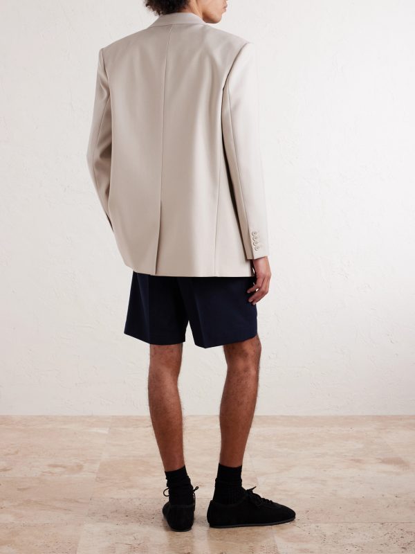 Straight-Leg Cotton and Wool-Blend Shorts - BK