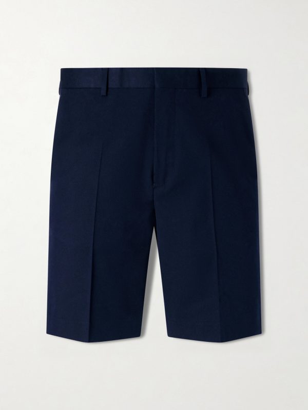 Straight-Leg Cotton and Wool-Blend Shorts