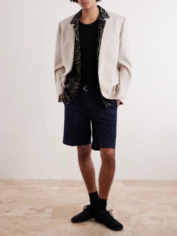 Straight-Leg Cotton and Wool-Blend Shorts - OU