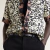 Camp-Collar Printed Satin Shirt - CU Camp-Collar Printed Satin Shirt - CU