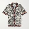 Camp-Collar Printed Satin Shirt Camp-Collar Printed Satin Shirt