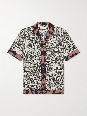 Camp-Collar Printed Satin Shirt Camp-Collar Printed Satin Shirt