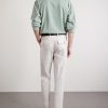 Straight-Leg Herringbone Cotton-Blend Trousers - BK Straight-Leg Herringbone Cotton-Blend Trousers - BK