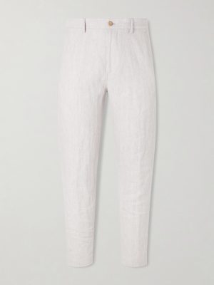 Straight-Leg Herringbone Cotton-Blend Trousers Straight-Leg Herringbone Cotton-Blend Trousers