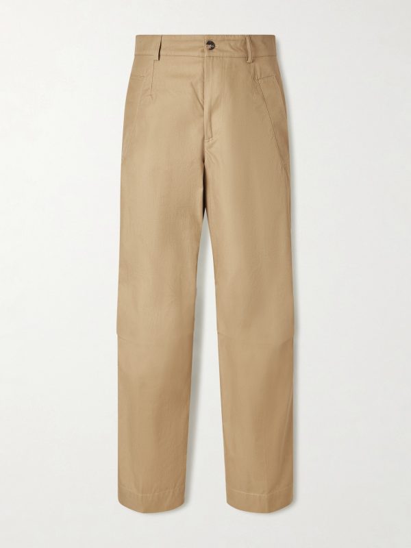 Straight-Leg Cotton-Twill Trousers