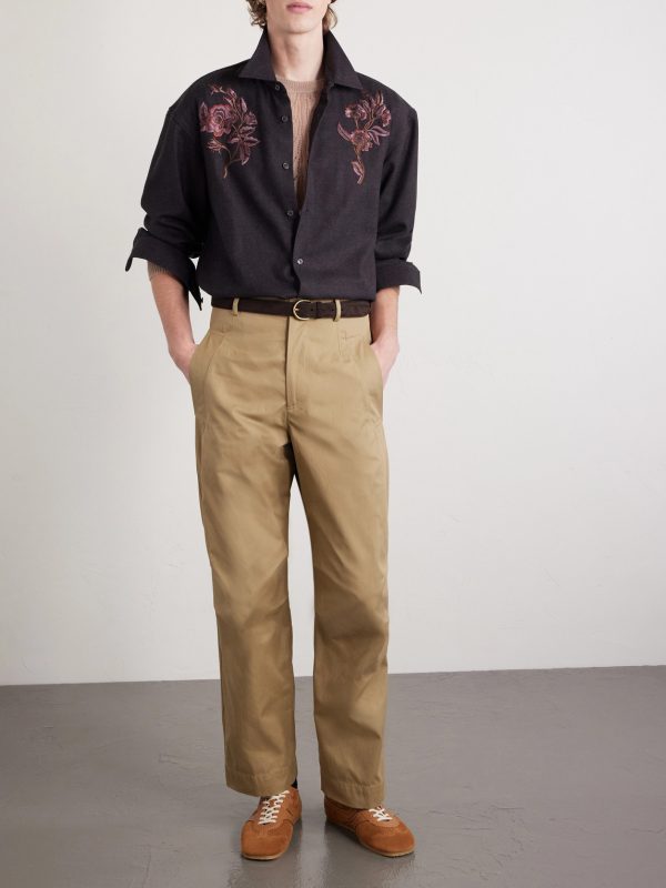 Straight-Leg Cotton-Twill Trousers - OU
