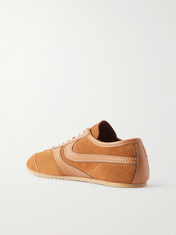 Leather-Trimmed Suede Sneakers - BK Leather-Trimmed Suede Sneakers - BK
