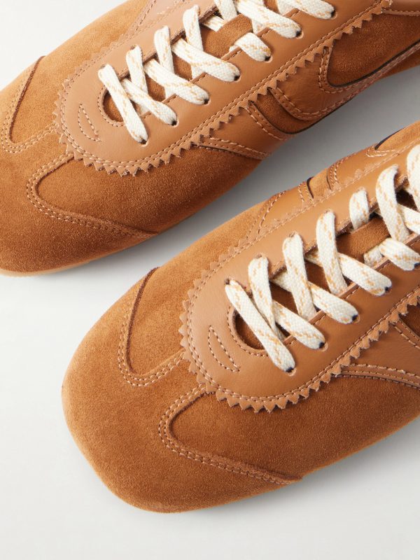Leather-Trimmed Suede Sneakers - CU Leather-Trimmed Suede Sneakers - CU