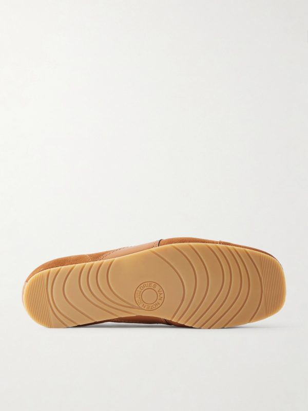 Leather-Trimmed Suede Sneakers - E1 Leather-Trimmed Suede Sneakers - E1