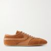 Leather-Trimmed Suede Sneakers Leather-Trimmed Suede Sneakers