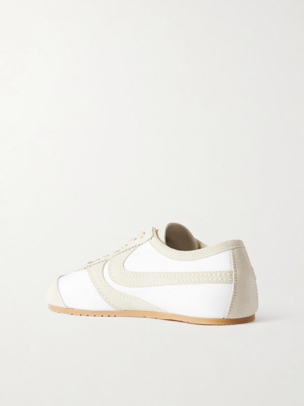 Suede-Trimmed Leather Sneakers - BK Suede-Trimmed Leather Sneakers - BK
