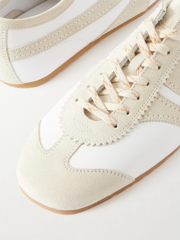 Suede-Trimmed Leather Sneakers - CU Suede-Trimmed Leather Sneakers - CU