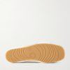 Suede-Trimmed Leather Sneakers - E1 Suede-Trimmed Leather Sneakers - E1