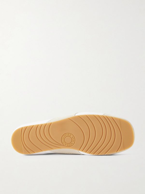 Suede-Trimmed Leather Sneakers - E1 Suede-Trimmed Leather Sneakers - E1