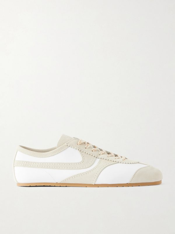 Suede-Trimmed Leather Sneakers Suede-Trimmed Leather Sneakers