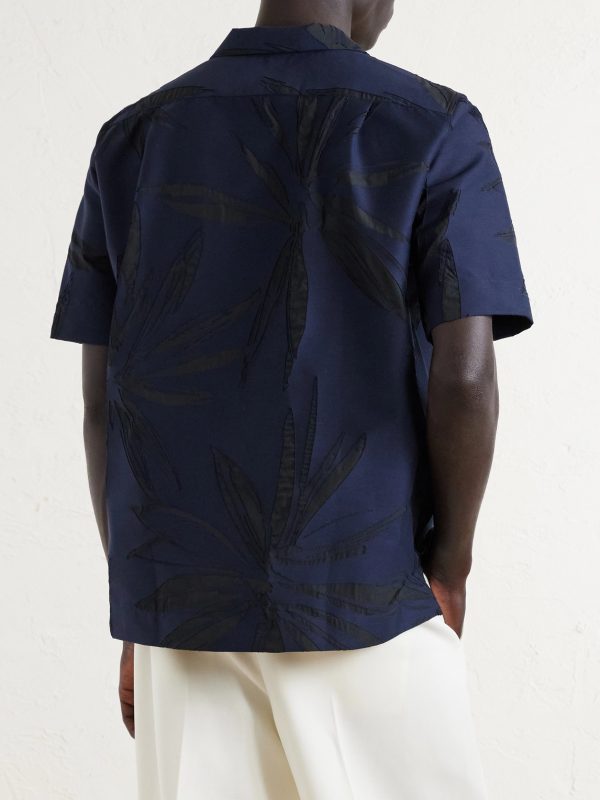 Camp-Collar Floral-Print Cotton-Blend Shirt - BK