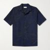 Camp-Collar Floral-Print Cotton-Blend Shirt