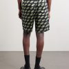 Straight-Leg Printed Twill Shorts - BK Straight-Leg Printed Twill Shorts - BK