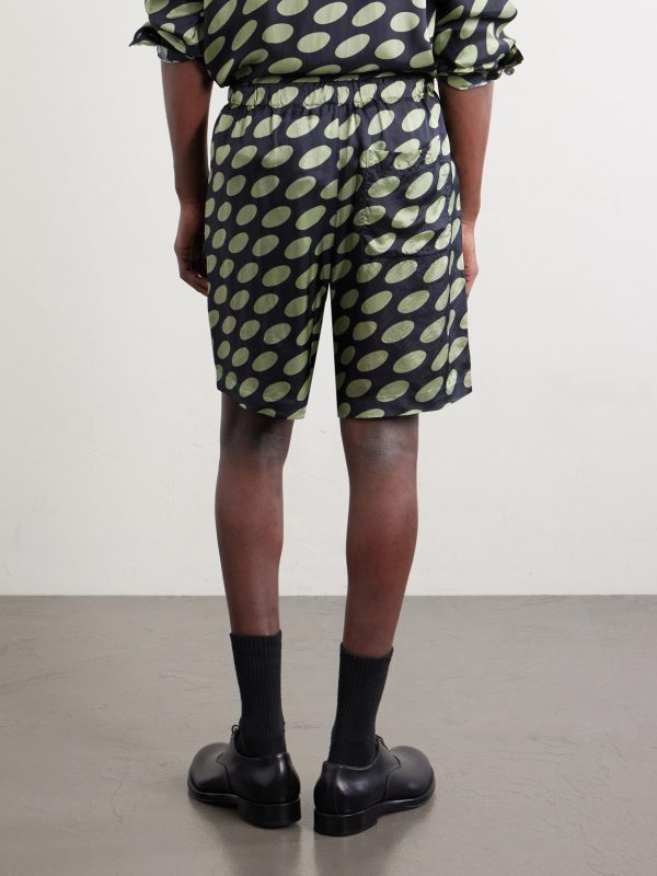 Straight-Leg Printed Twill Shorts - BK Straight-Leg Printed Twill Shorts - BK