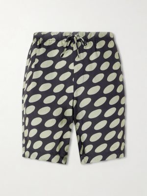 Straight-Leg Printed Twill Shorts