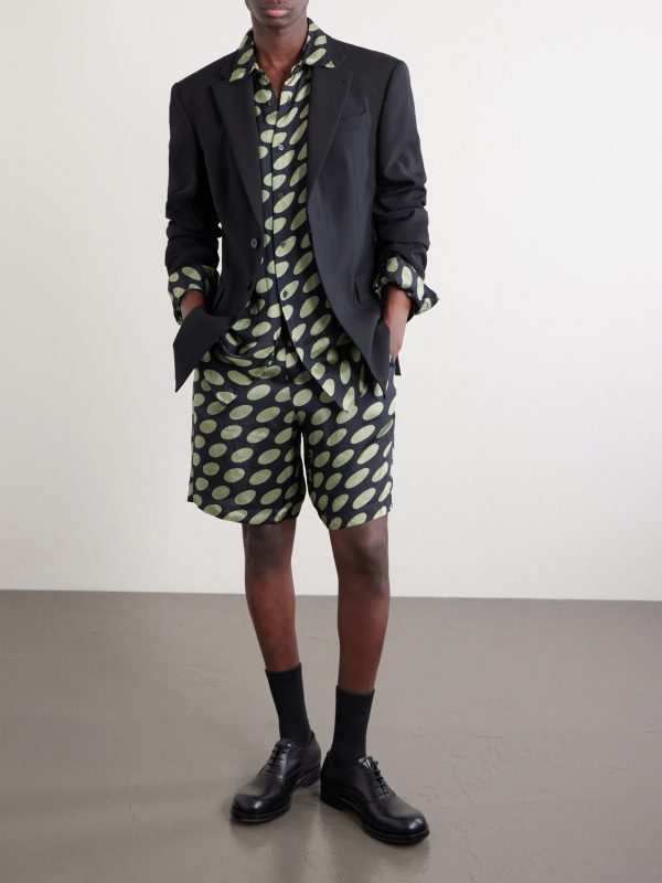 Straight-Leg Printed Twill Shorts - OU Straight-Leg Printed Twill Shorts - OU