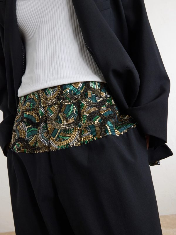 Pablo Embellished Cotton and Wool-Blend Trousers - CU Pablo Embellished Cotton and Wool-Blend Trousers - CU
