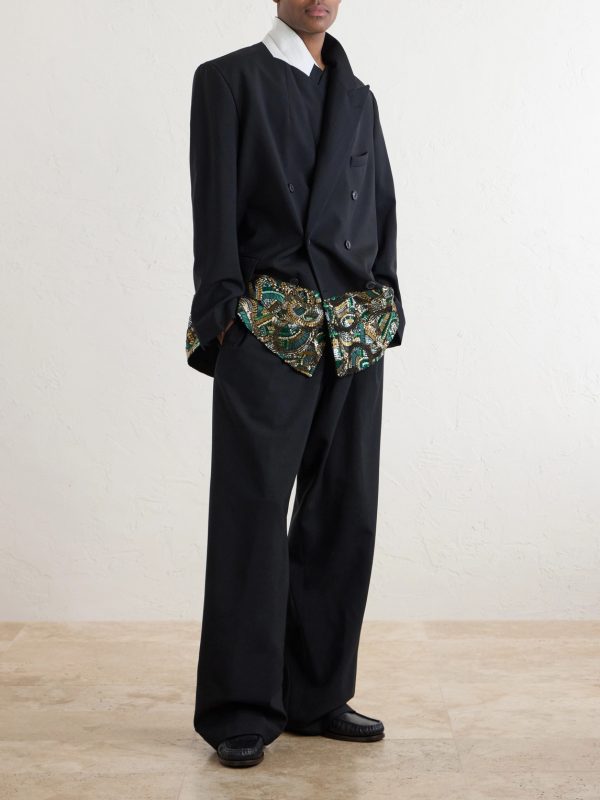 Pablo Embellished Cotton and Wool-Blend Trousers - OU Pablo Embellished Cotton and Wool-Blend Trousers - OU