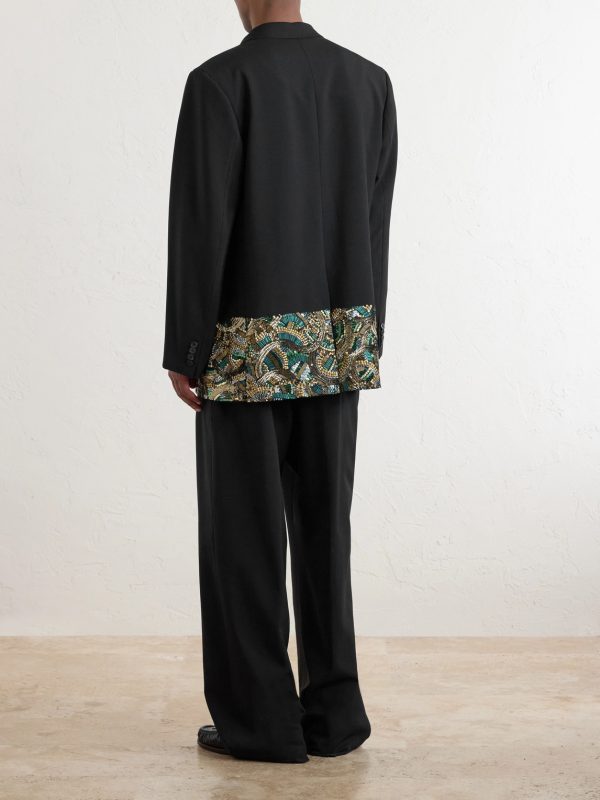 Double-Breasted Embellished Wool Blazer - BK