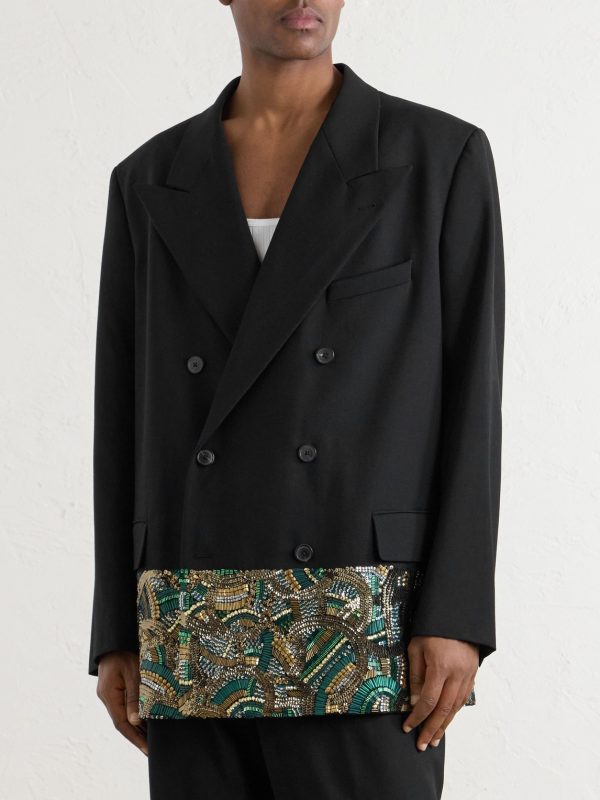 Double-Breasted Embellished Wool Blazer - FR