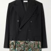 Double-Breasted Embellished Wool Blazer
