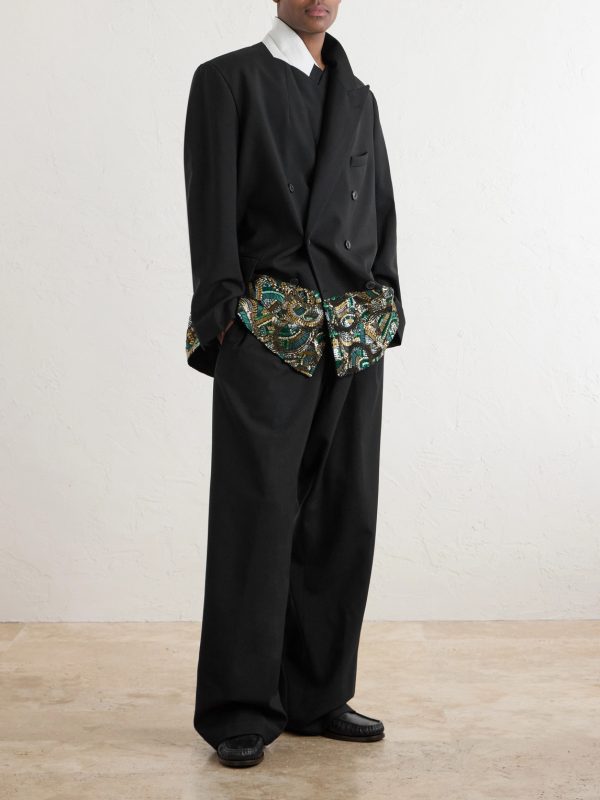 Double-Breasted Embellished Wool Blazer - OU