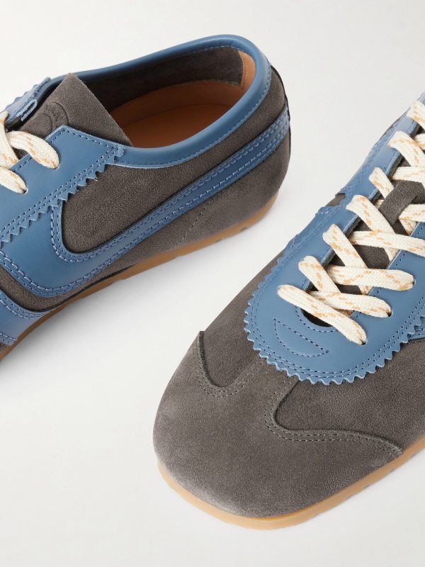 Leather-Trimmed Suede Sneakers - CU Leather-Trimmed Suede Sneakers - CU