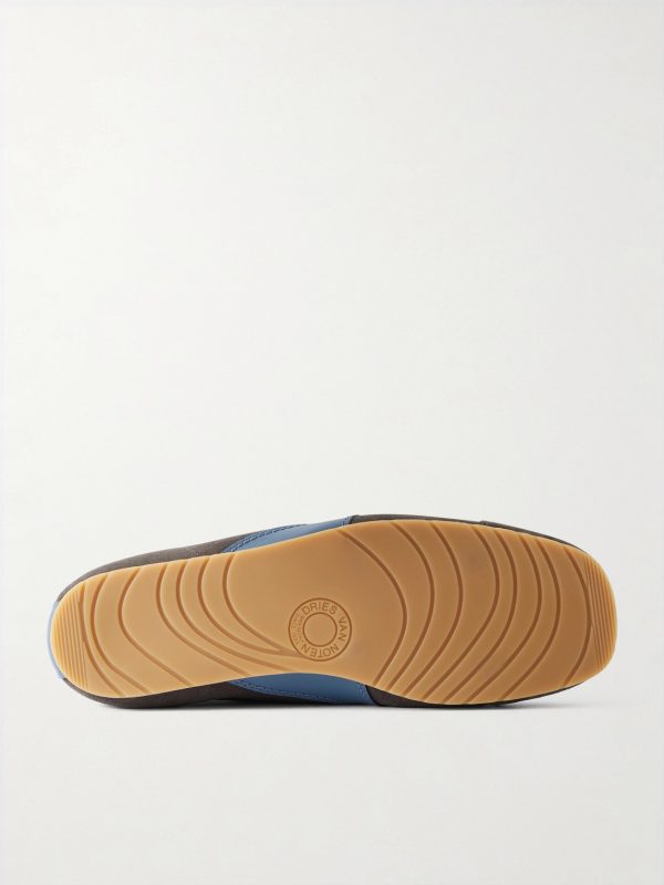 Leather-Trimmed Suede Sneakers - E1 Leather-Trimmed Suede Sneakers - E1