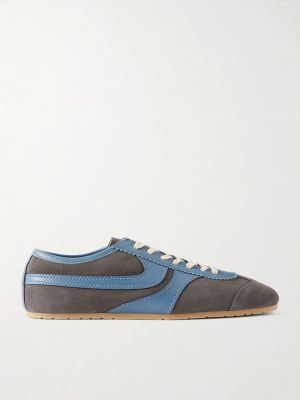 Leather-Trimmed Suede Sneakers