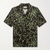 Camp-Collar Printed Twill Shirt