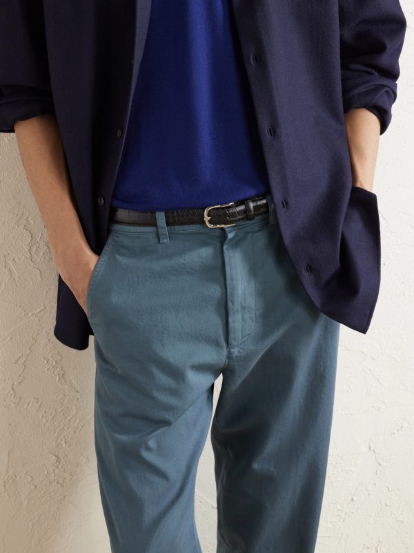 Slim-Fit Straight-Leg Cotton-Twill Trousers - E2 Slim-Fit Straight-Leg Cotton-Twill Trousers - E2