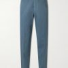 Slim-Fit Straight-Leg Cotton-Twill Trousers Slim-Fit Straight-Leg Cotton-Twill Trousers