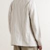 Metallic Herringbone Cotton and Linen-Blend Jacket - BK